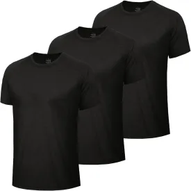 3 Pack Workout Mens Shirts - Quick Dry Causal Moisture Wicking Work Gym Athletic Short Sleeve for Basketball Running