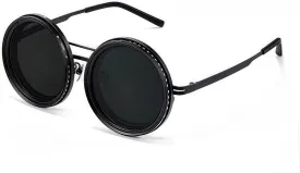Adjustable Tint Polarized Round Sunglasses for Men ?C 1-9 Stepless Gears with ND9 Lens Technology, Adjustable Fit for Beach, Driving & Outdoor Activities ?C Durable Lightweight Eyewear