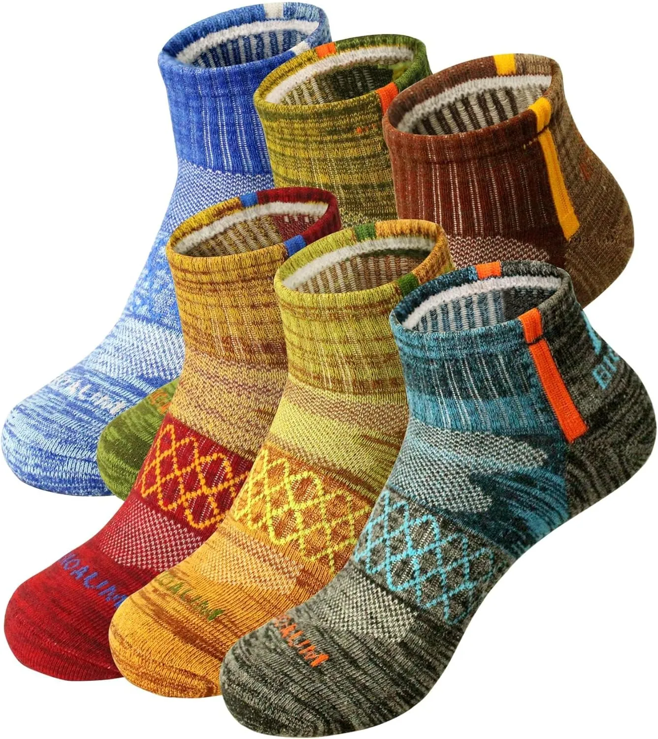 BIOAUM Men's Atheltic Socks Size 10-13 - 6 Pairs Cotton Quarter Socks for Running, Workout, Work