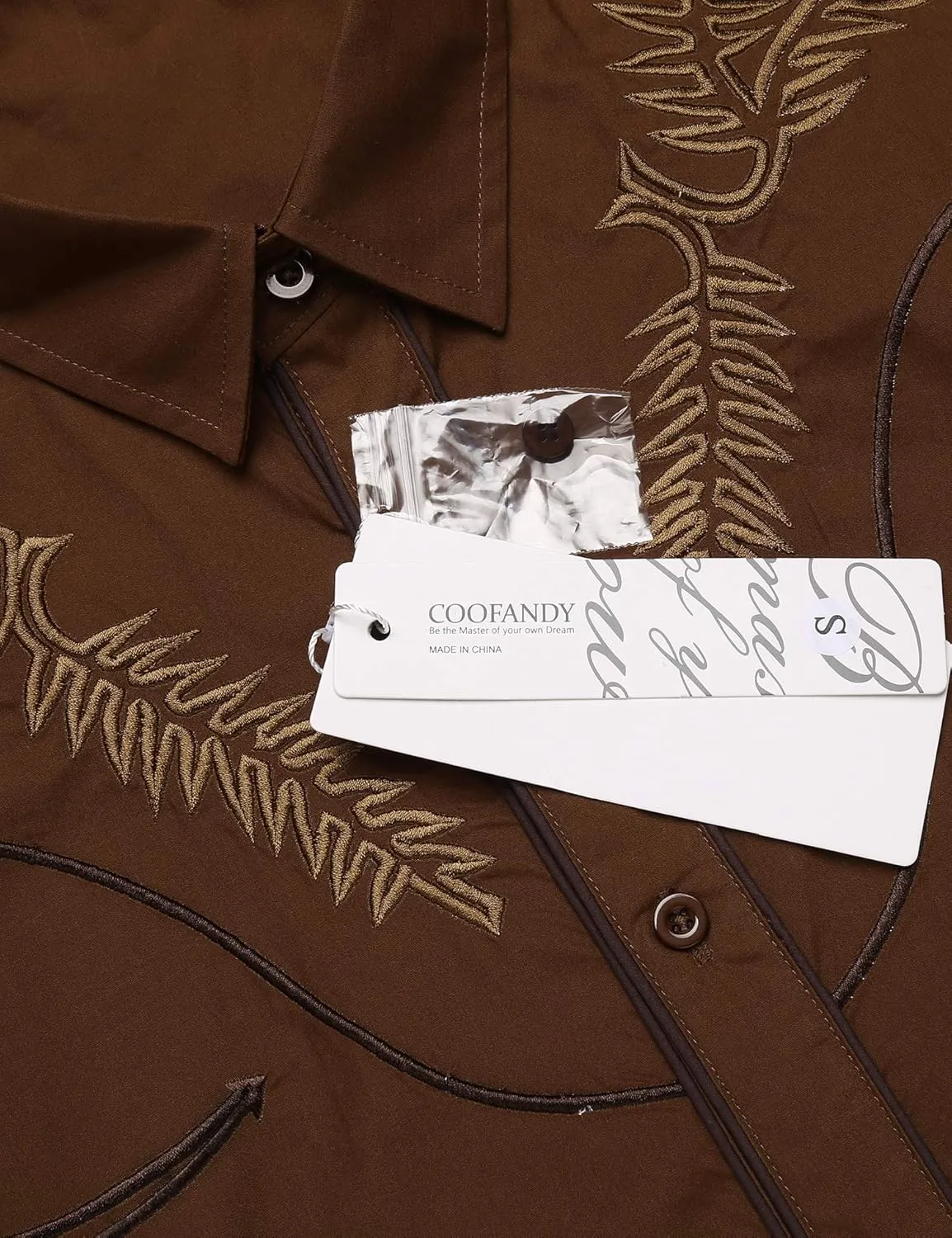 COOFANDY Men's Western Shirts Long Sleeve Embroideres Cowboy Shirts Casual Button Down Shirt