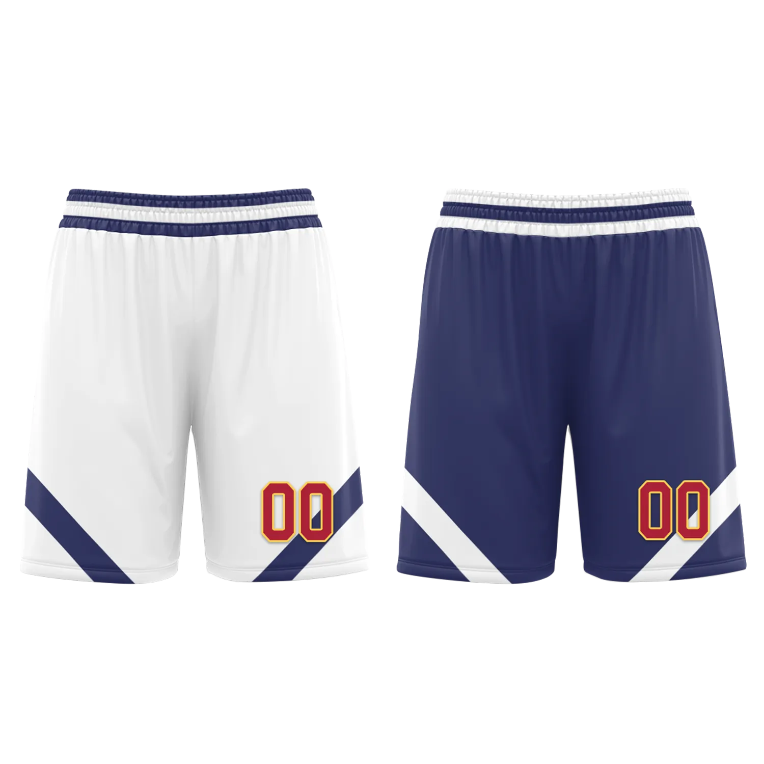 Custom White Blue Classic Style Reversible Basketball Uniform Personalized BBJR-D017030