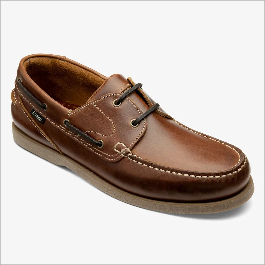 Loake Lymington Brown Waxy Boat Shoe--