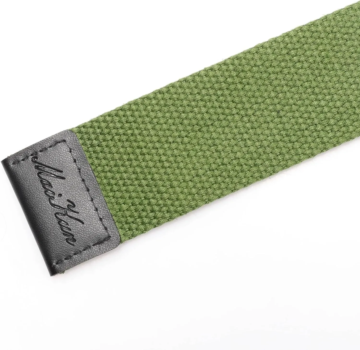 maikun Mens & Womens Canvas Belt with Black D-ring Buckle 1 1/2" Wide Solid Color Fabric Belt for Men