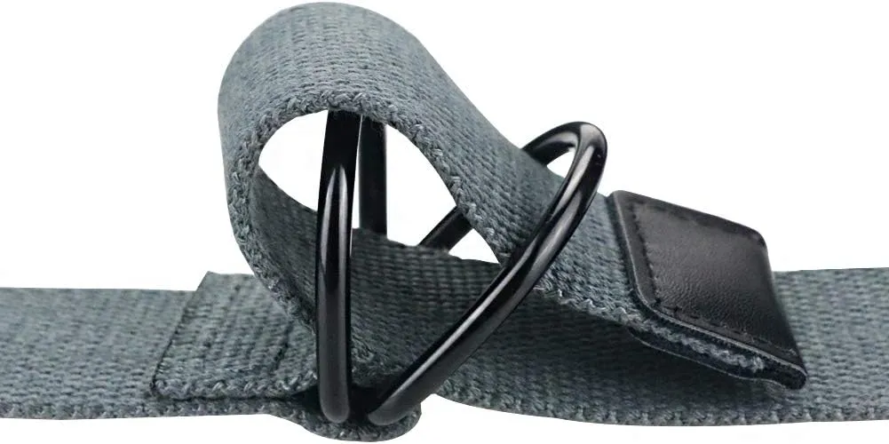 maikun Mens & Womens Canvas Belt with Black D-ring Buckle 1 1/2" Wide Solid Color Fabric Belt for Men