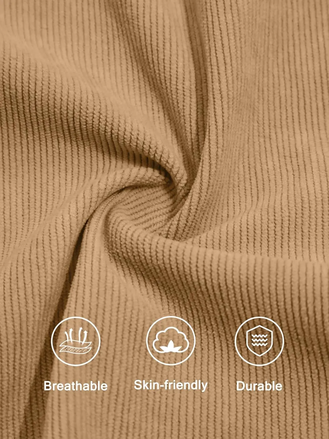 Men's Corduroy Shorts 5 Inch Inseam Drawstring Elastic Waist Lightweight Casual Summer Beach Shorts with Pocket
