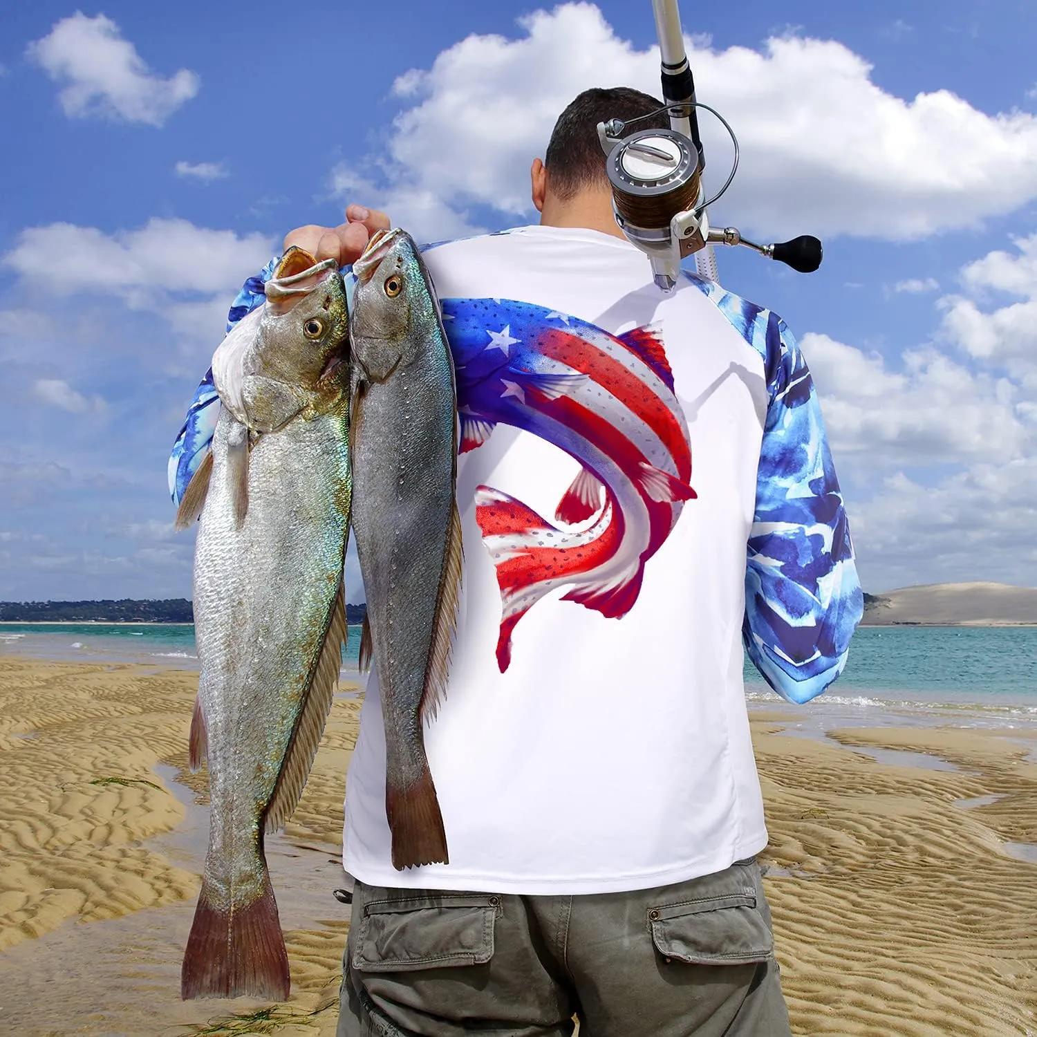 Palmyth Fishing Shirt for Men Long Sleeve Sun Protection UV UPF 50  T-Shirts with Pocket
